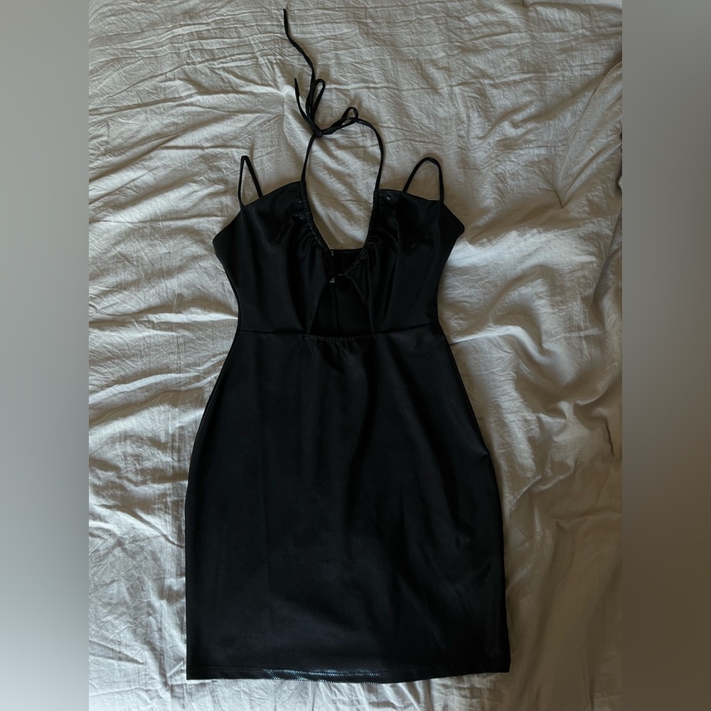Elegant Black Halter Dress